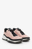 Pre-loved Chanel™ Pink Mesh Suede Calfskin CC Sneakers Size 37