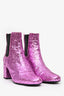 Saint Laurent Pink Glitter Booties Size 35.5