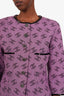 Pre-loved Chanel™ 22S Purple/Black Sequin Detail CC Logo Jacket Size 38