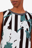 Marni Black/White Cotton Striped Floral Sleeveless Top Size 42