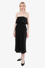 Vix Paula Hermanny Black Linen Strapless Midi Dress Size S