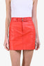 Moschino Couture Red/White Leather Skirt Size 6