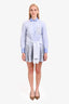 Derek Lam 10 Crosby Blue Polka Dots Shirting Waist Tie Shirt Midi Dress Size 4