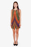 M Missoni Brown/Multicolour Vibrant Pattern Print Sleeveless Mini Dress Size 40