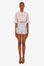 Zimmermann Blue Floral 'Lexi' Belted Shorts Size 00