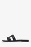 Hermès Black Leather Oran Sandals Size 40