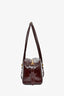 Fabrique Burgundy Oiled Waxed Top Grain Leather 'Monti East West' Shoulder Bag