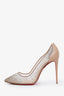 Christian Louboutin Beige Mesh Rosegold Crystal 'Follies' Size 42