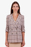 Veronica Beard Beige/Navy Check Double Breasted Blazer Size 4