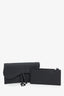Christian Dior Black Leather Saddle Wallet On Chain Matte Hardware With Pouch