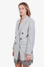Isabel Marant Etoile Grey Wool Double Breasted Blazer Size 34