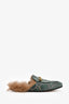 Gucci Green/Pink GG Monogram Velvet Mules Size 36.5
