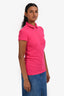 Burberry Brit Pink Logo Embroidered Short Sleeve Polo Shirt Size S