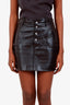 Saint Laurent Black Leather Mini Skirt Size 38