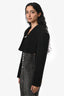 Balmain Black Velvet Leopard Print Bolero Jacket Size 36