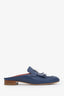 Mules Rivoli Hermès en chèvre bleu, pointure 39