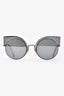 Fendi Black/Silver Mirrored Round Tinted Sunglasses