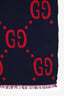 Gucci Navy/Red Monogram GG Wool Silk Scarf