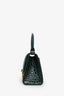 Balenciaga Green Crocodile-Embossed Leather Hourglass Bag with Strap