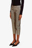 DSquared2 Gold Jacquard Cropped Straight Leg Pants Size 42