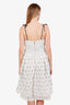 Self-Portrait White/Black Polka Dot Eyelet Lace Dress Size 8