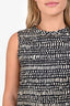 'S Max Mara Black/White Silk Patterned Sleeveless Tank Top Size 2