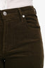 Citizens of Humanity Olive Green 'Lyra' Wide Leg Crop Corduroy Pants Size 27