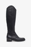 Gucci Black Leather Horsebit Detail Knee High Boots Size 37