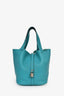 Hermès 2016 Bleu Poan Clemence Leather Picotin 22