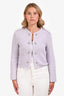 Maje Purple/White Tweed Double Breasted Jacket Size 2