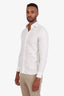 Zegna White/Brown Pinstripe Button Down Shirt Size 39 Mens