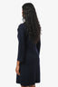 Luisa Spagnoli Navy Wool Long Sleeve Midi Dress Size S