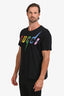 Gucci Black/Multicolour Sequin Embellished Logo T-Shirt Size S Mens
