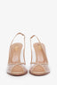 Aquazzura Beige Leather and PVC Peep Toe Slingback Heels Size 37