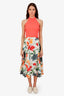 Alice + Olivia White/Multicolour Floral Print Midi Skirt Size 0