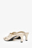 Anine Bing White Woven Leather "Eve" Heeled Mules Size 38