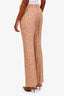 Chloe Beige/White Patterned Flared Trousers Size 42