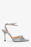 Mach & Mach Silver Glitter Crystal Bow Heels Size 39