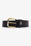 Gucci Black Leather Belt with Interlocking G Detail