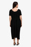 Balenciaga Black Draped Pleated Short Sleeve Long Dress Size 42