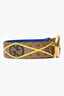 Gucci Brown/Blue GG Supreme Rhombus Print Marmont Belt Size 85 34 Men's