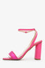 Christian Dior Pink Satin Dioriviera Embroidered Dway 35mm Slide Sandals Size 39