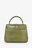 Celine 2020 Light Khaki Green Lizard '16' Top Handle Bag with Strap