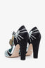 Gucci Black/Silver Satin Embellished Heels Size 38.5