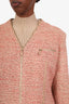 Alexander McQueen Red/Multicolour Wool-Blend Tweed Zip Up Jacket Size 44
