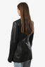 Toteme Black Lamb Leather Collarless Jacket Size 36