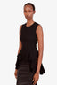 Alexander McQueen Black Sleeveless Ruffled Top Size 38