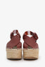 Celine Burgundy Leather Espadrilles Size 39