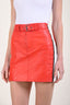 Moschino Couture Red/White Leather Skirt Size 6