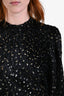 A.L.C Black/Gold Velvet Mock Neck Long Sleeve 'Jane' Mini Dress Size 0